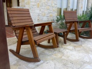 Rocking Chairs with Side Table Quality Patio Furniture Handcrafted by Jack Hudson (830) 367-3848