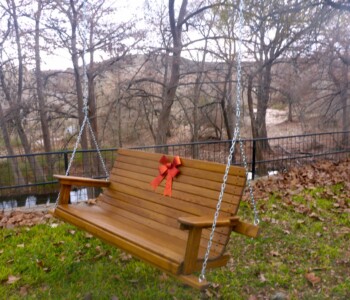 Quality Patio Furniture Porch Swing hung from tree Handcrafted by Jack Hudson
(830) 367-3848 Porch Swing by Quality Patio Furniture Handcrafted by Jack Hudson (830) 367-3848