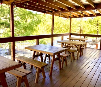 Quality Patio Furniture Several 4 ft. Heavy Duty Picnic Tables each with two 4 ft. Separate Benches lined up on a deck at a Texas Hill Country resort over-looking a lovely view of the river. Handcrafted by Jack Hudson (830) 367-3848 4 ft. Heavy Duty Picnic Tables each with two 4 ft. Separate Benches lined up on a deck at a Texas Hill Country resort over-looking a lovely view of the river Quality Patio Furniture Handcrafted by Jack Hudson (830) 367-3848