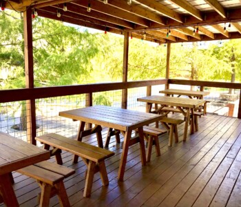 Quality Patio Furniture Several 4 ft. Heavy Duty Picnic Tables each with two 4 ft. Separate Benches lined up on a deck at a Texas Hill Country resort over-looking a lovely view of the river. Handcrafted by Jack Hudson (830) 367-3848 4 ft. Heavy Duty Picnic Tables each with two 4 ft. Separate Benches lined up on a deck at a Texas Hill Country resort over-looking a lovely view of the river Quality Patio Furniture Handcrafted by Jack Hudson (830) 367-3848