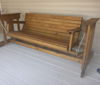 Quality Patio Furniture 5 ft. Glider is western and rustic Handcrafted by Jack Hudson (830) 367-3848 5 ft. Glider is western and rustic and oh so comfortable Quality Patio Furniture Handcrafted by Jack Hudson (830) 367-3848