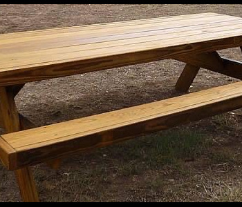 Quality Patio Furniture handcrafted 8 ft. Heavy Duty Picnic Table with Attached Benches (830) 367-3848 Quality Patio Furniture 8 ft. Heavy Duty Picnic Table with Attached Benches