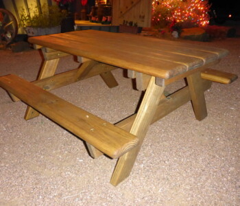 Quality Patio Furniture handcrafted Children's Picnic Table with Attached Benches (830) 367-3848 Picnic Table with Attached Benches