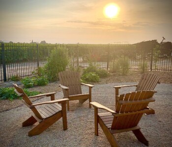 Quality Patio Furniture Curved Back Adirondack Chairs are waiting for you...Handcrafted by Jack Hudson (830) 367-3848 Curved Back Adirondack Chair with gorgeous sunset Quality Patio Furniture Handcrafted by Jack Hudson (830) 367-3848