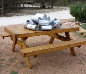 Quality Patio Furniture 6 ft. Heavy Duty Picnic Table with Attached Benches makes a great gift! Handcrafted by Jack Hudson (830) 367-3848 6 ft Heavy Duty Picnic Table with Attached Benches makes a great gift! Quality Patio Furniture Handcrafted by Jack Hudson