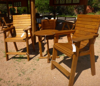 Quality Patio Furniture Tall Deck Chairs with Tall Round Accent Table (830) 367-3848 Quality Patio Furniture Tall Deck Chairs with Tall Round Accent Table