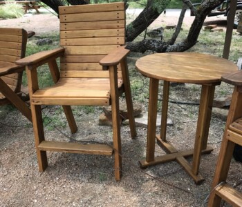 Quality Patio Furniture handcrafted Tall Deck Chairs with Tall Round Accent Table (830) 367-3848 Quality Patio Furniture Tall Deck Chairs with Tall Round Accent Table